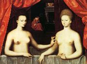 unknow artist Gabrielle d'Estrees and Her Sister,the Duchesse de Villars Germany oil painting artist